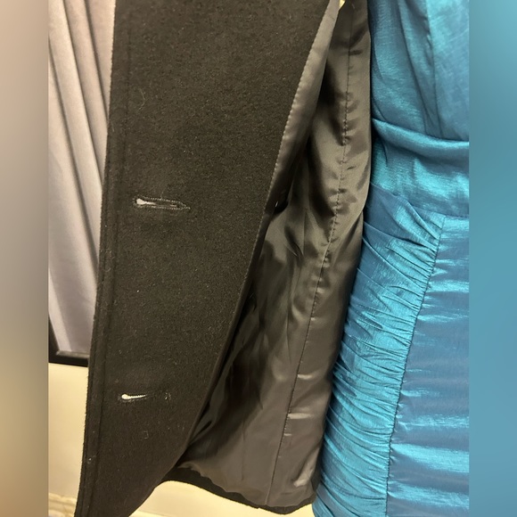 BRAETAN 100%WOOL PEA COAT DOUBLE BREASTED IN BLACK SIZE LARGE - Picture 9 of 12